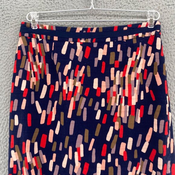 Boden Skirt Womens 6 Navy Multi Pattern Stretch Knee Length Pencil Straight Work - Picture 2 of 10